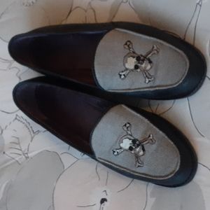 Harold John Leather Loafers Navy Blue sz8